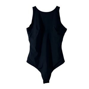 Pinsy Women's Bodysuit Tank Black Hourglass Thong Shapewear Scoop Neck‎ Size L